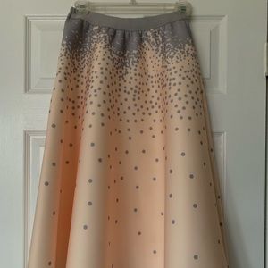 Falling Dots Airy A-line Skirt in Beige
